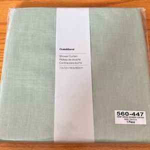 NWT: Crate and Barrel Hemp Green Shower Curtain